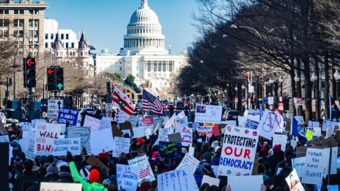 Protestors march to the U.S. Capitol on Jan. 6, 2021.
