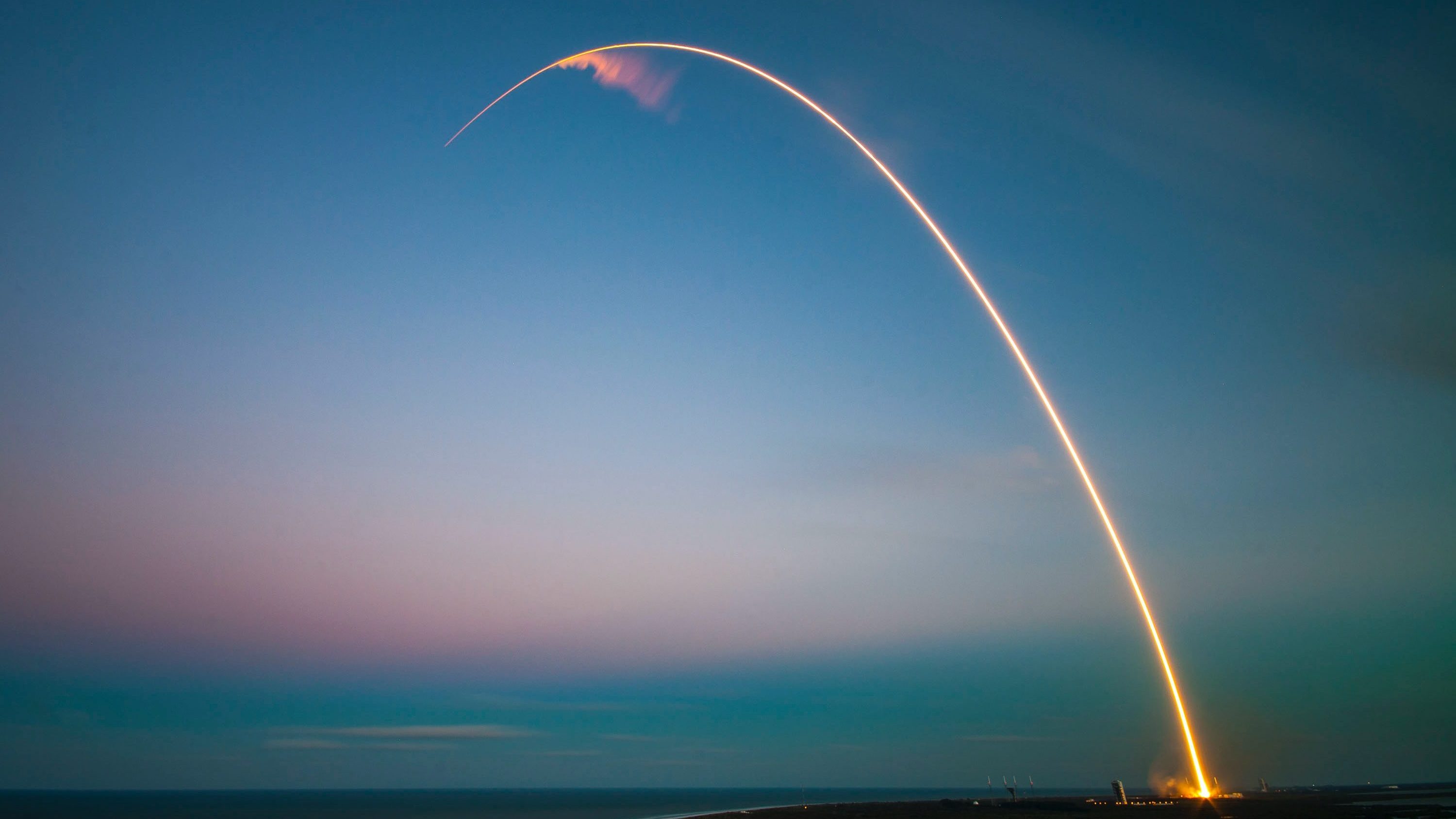 A missile being launched into space