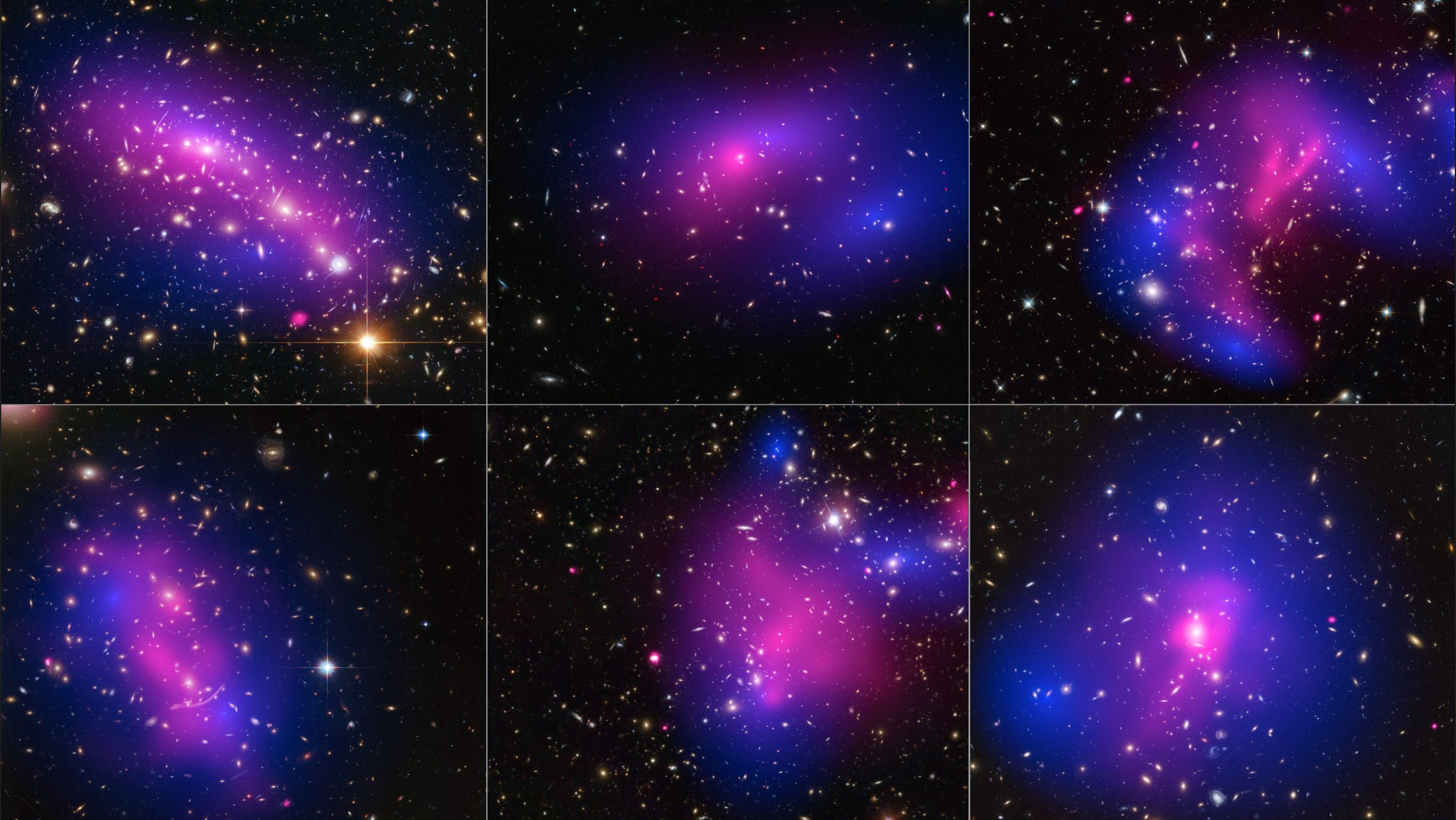 separation normal matter dark matter galaxy cluster