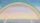 A softly colored illustration of a double rainbow arches over a calm blue sea under a pastel sky, evoking harmony between religion and science.