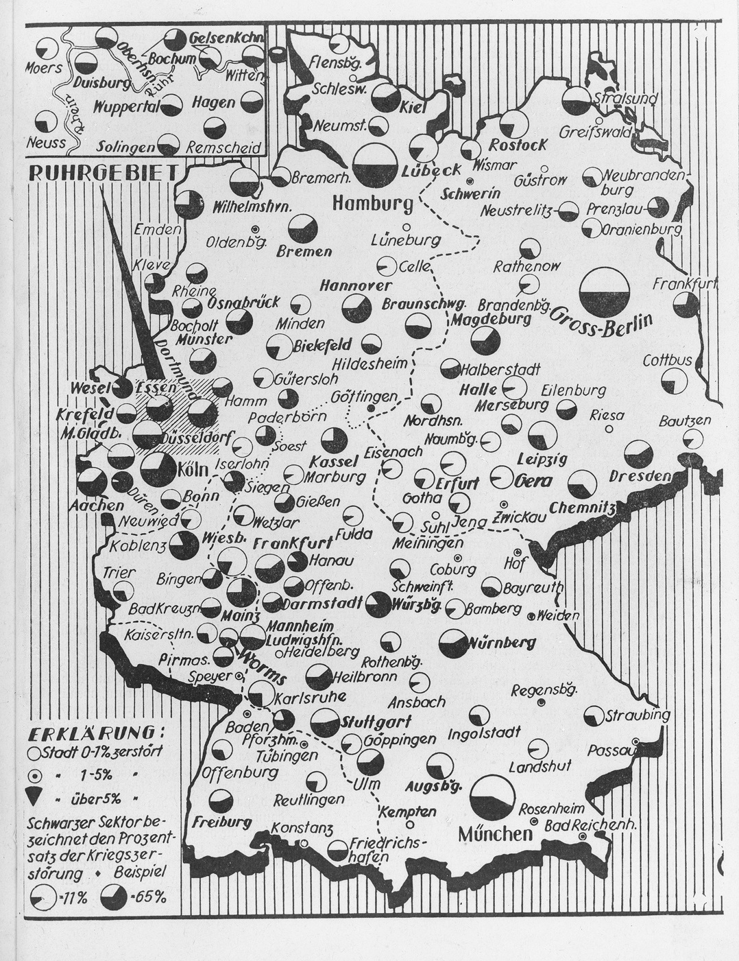 map of bombing sites in Germany during WWII