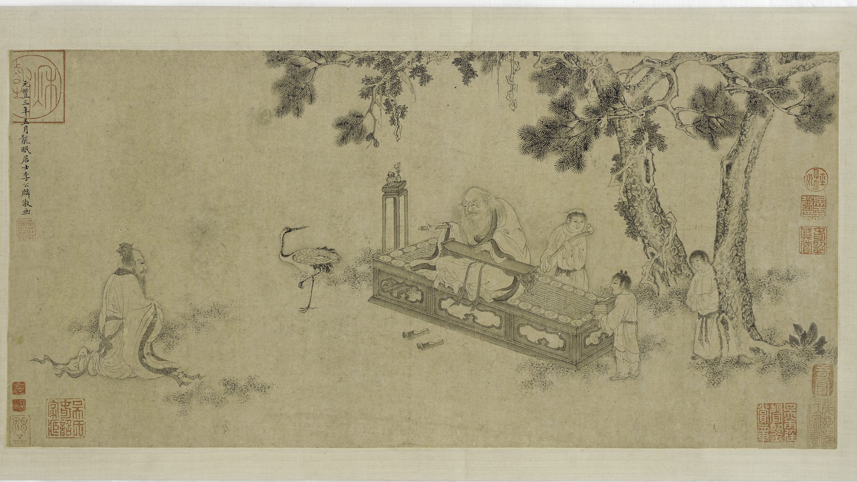 A 16th-century hand-scroll depicting Lao Tsu delivering the Tao Te Ching.