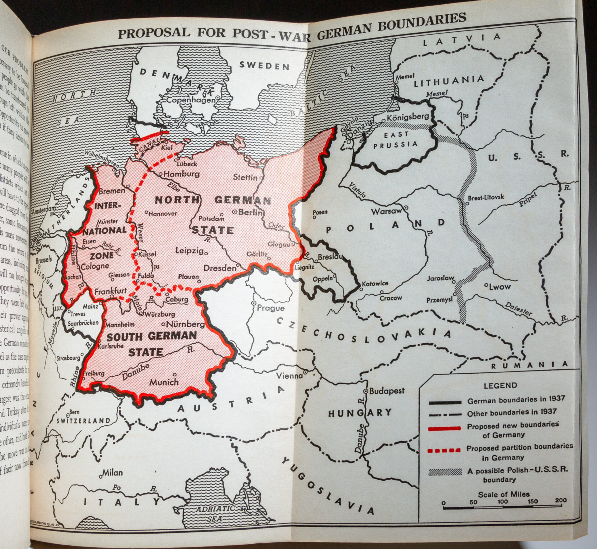 an open book with a map of germany.