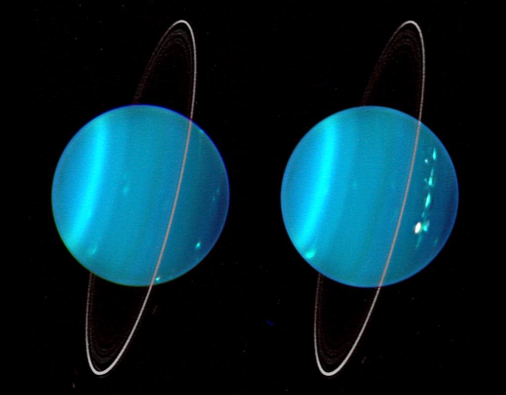 Keck adaptive optics 2004 two hemispheres uranus