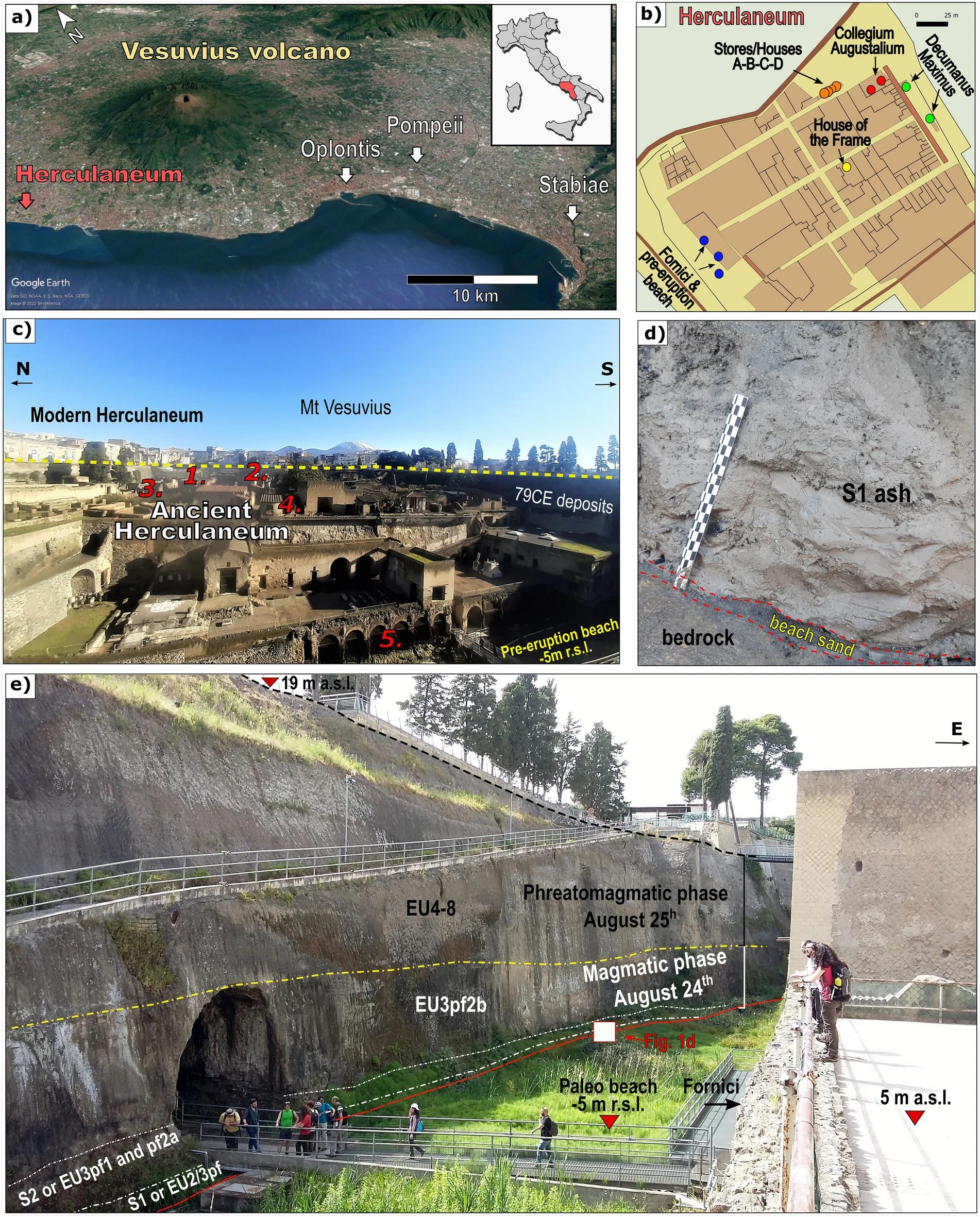 map of herculaneum volcanic eruption