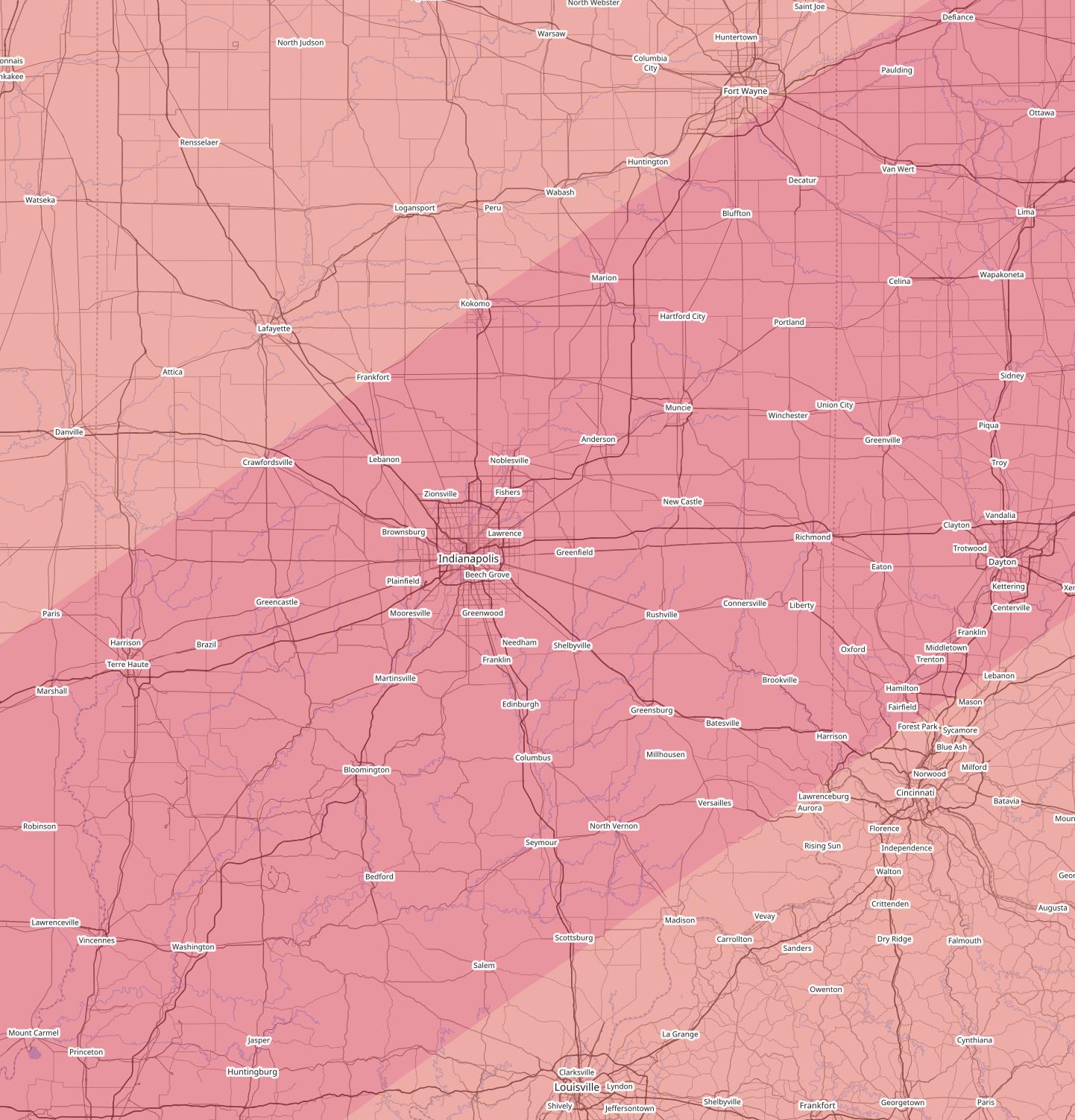 map indiana cities total eclipse april 2024