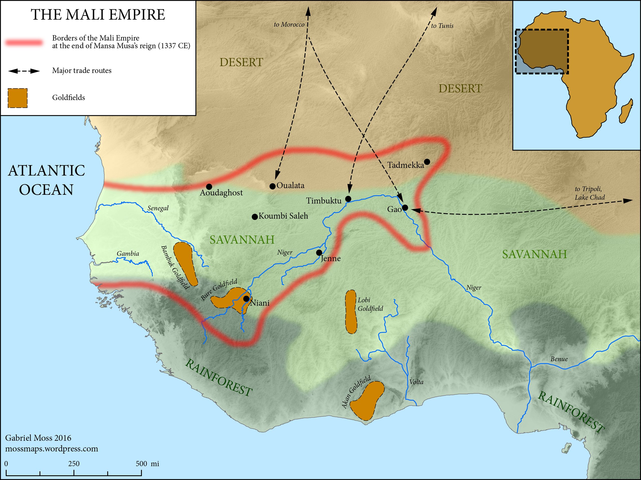 a map of the Mali empire.