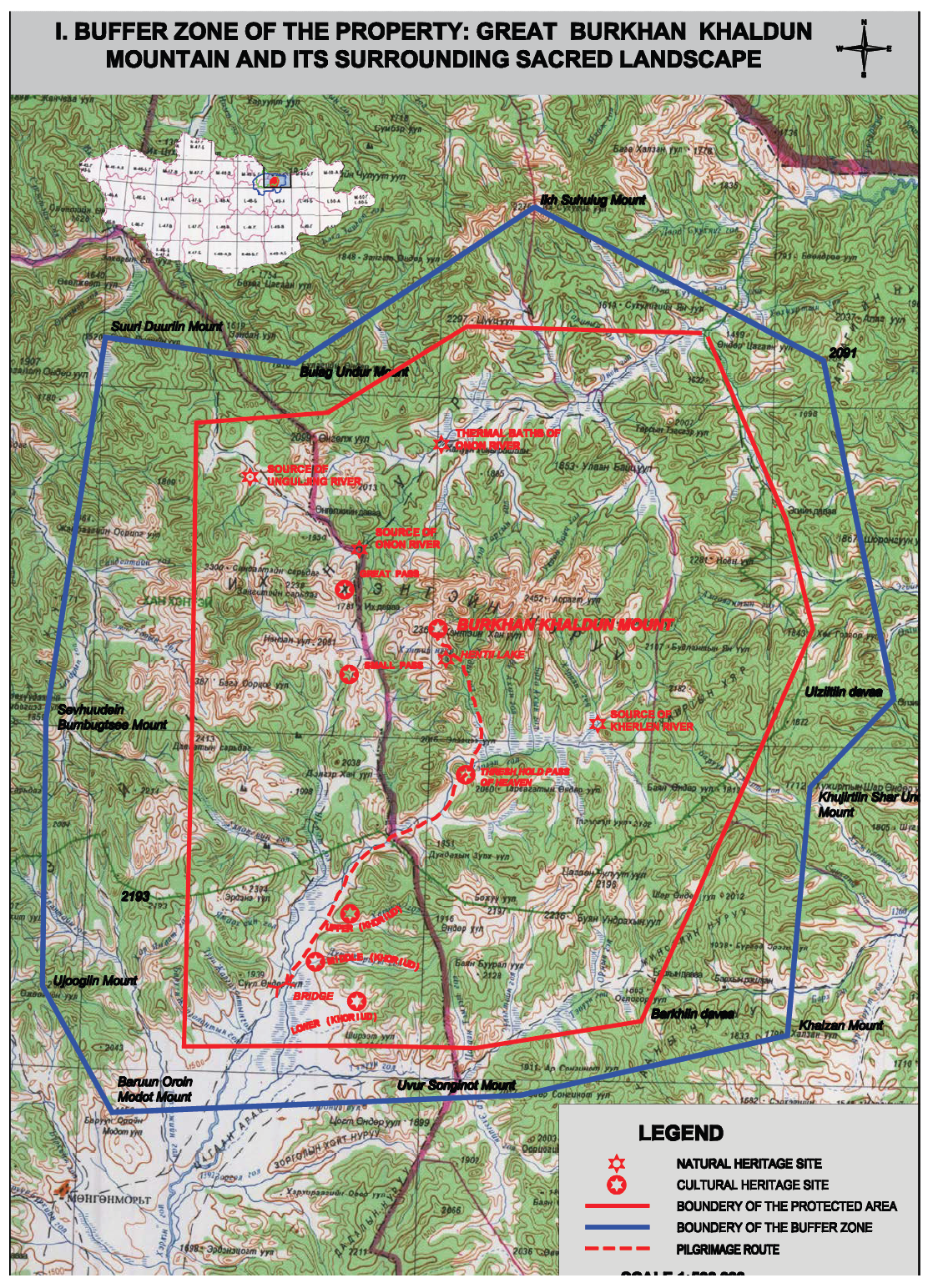 a map showing the location of the mountain and surrounding areas.