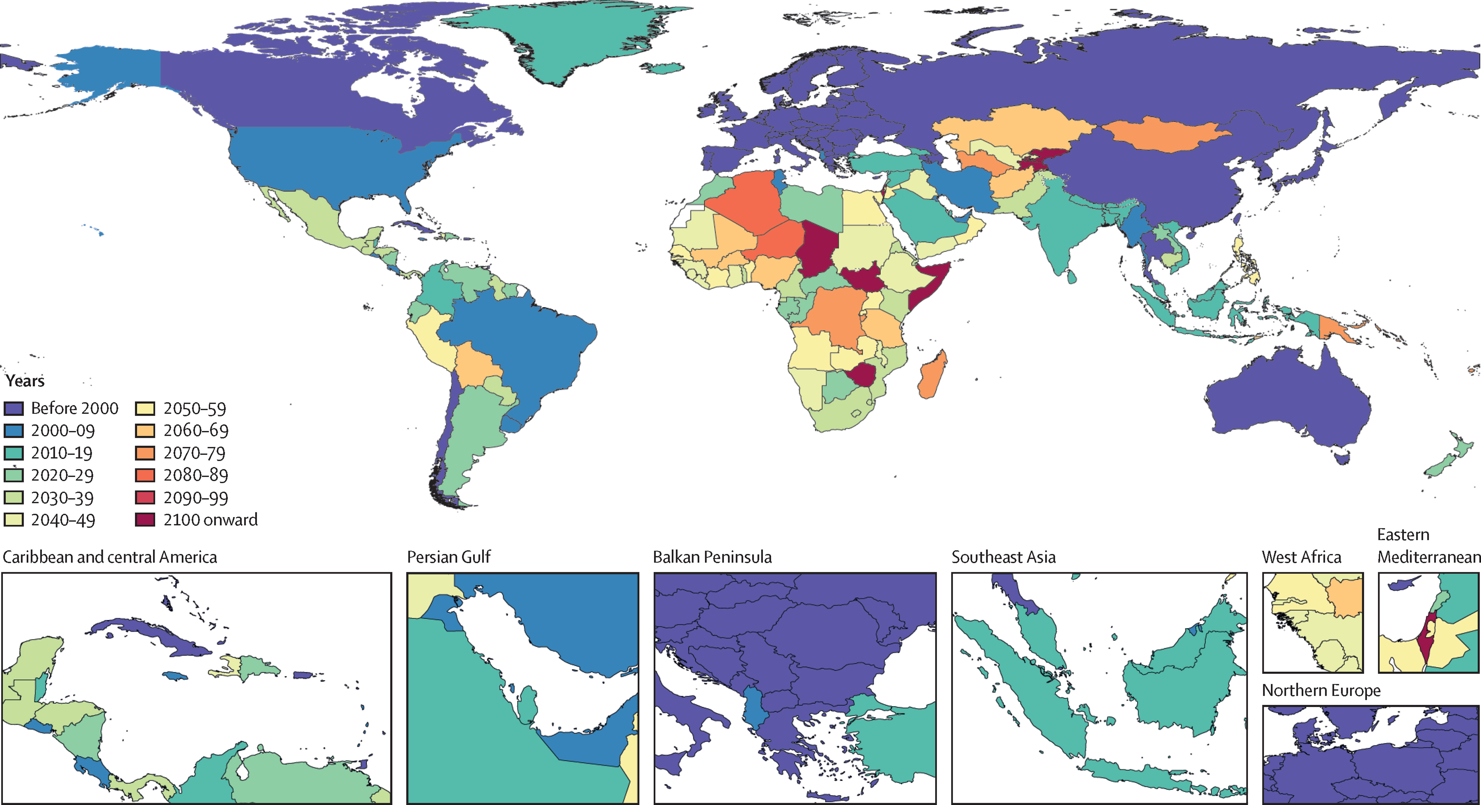 a map of the world with different countries.