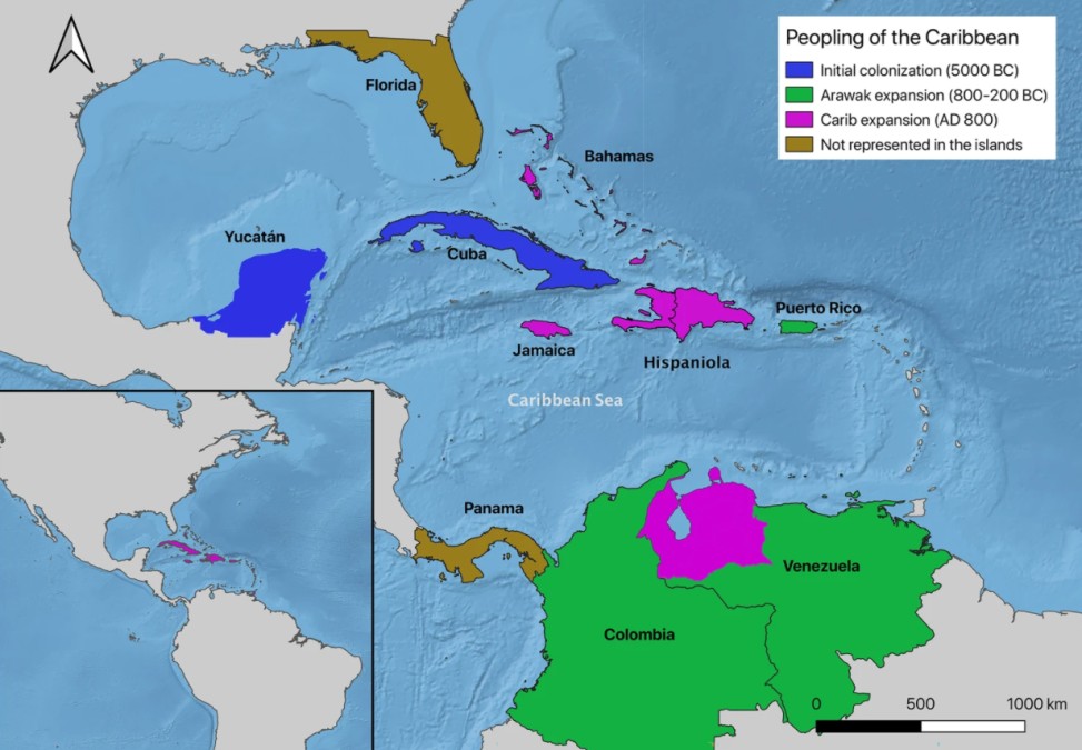 a map showing the location of the caribbean.