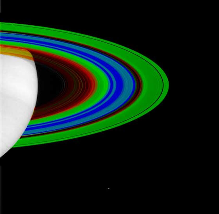 Cassini Rings false-color Saturn
