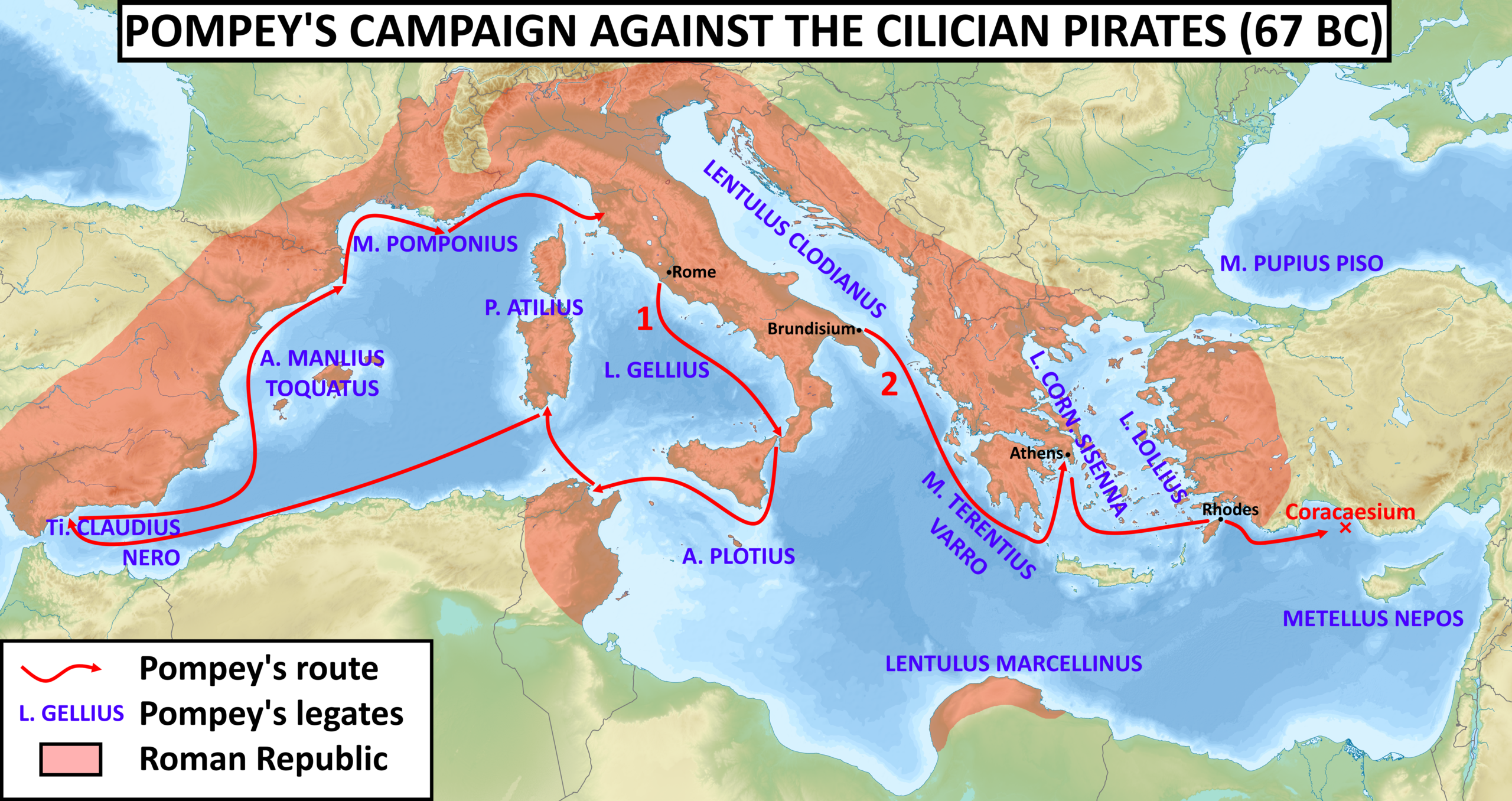 Julius Caesar's map of Pompey's campaign.