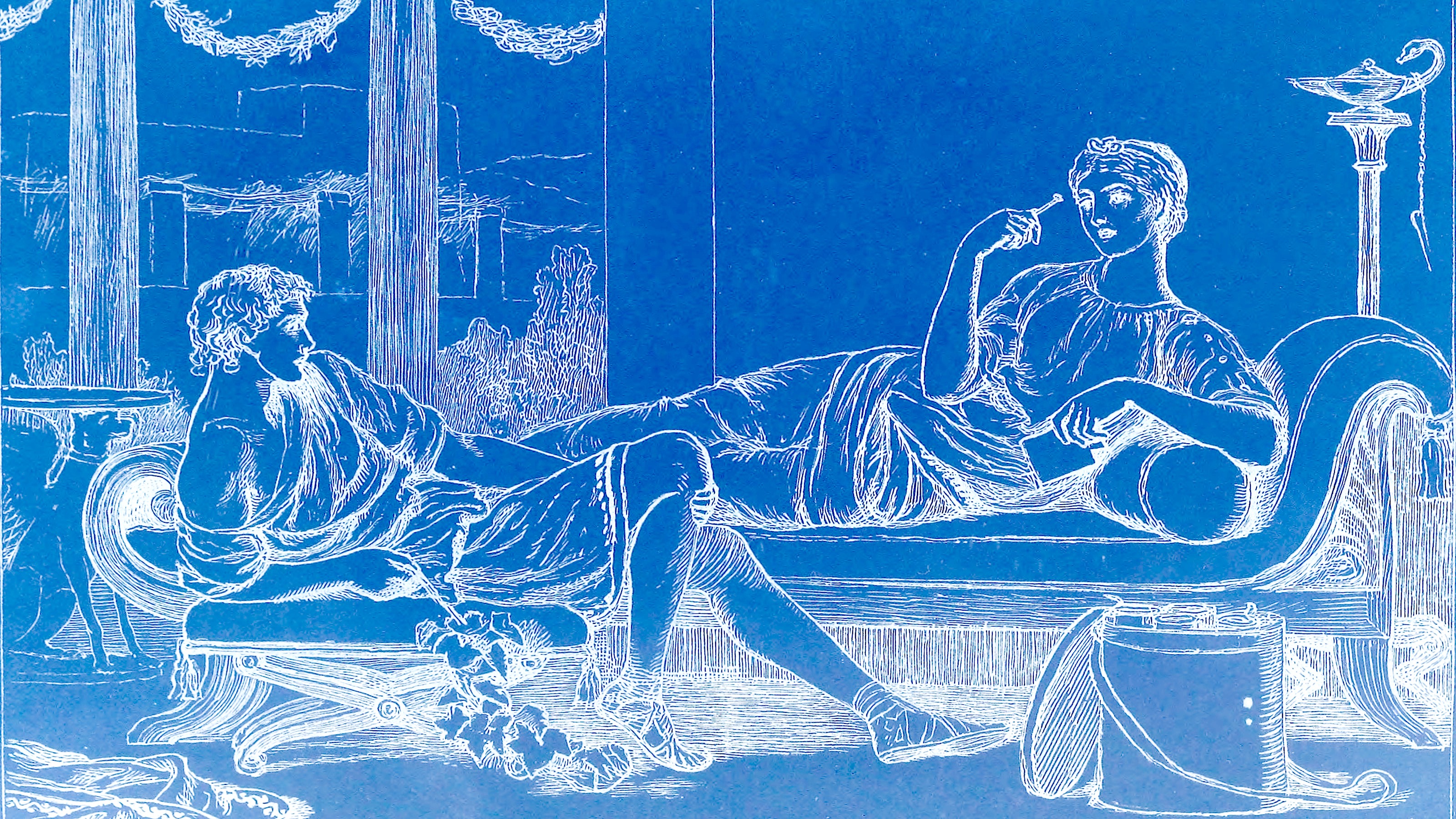 A drawing illustrating career success and empowerment through two people sitting on a couch.