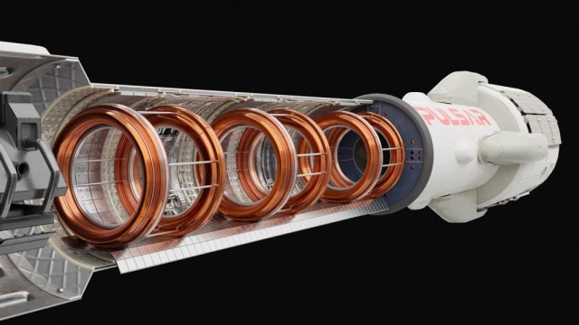 A 3d rendering of a spacecraft with a large number of rings.
