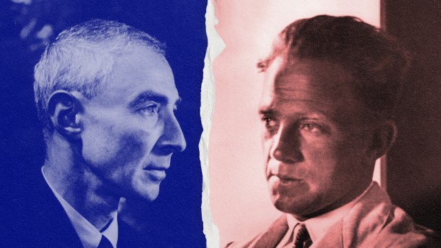 Oppenheimer on the left and Heisenberg on the right.