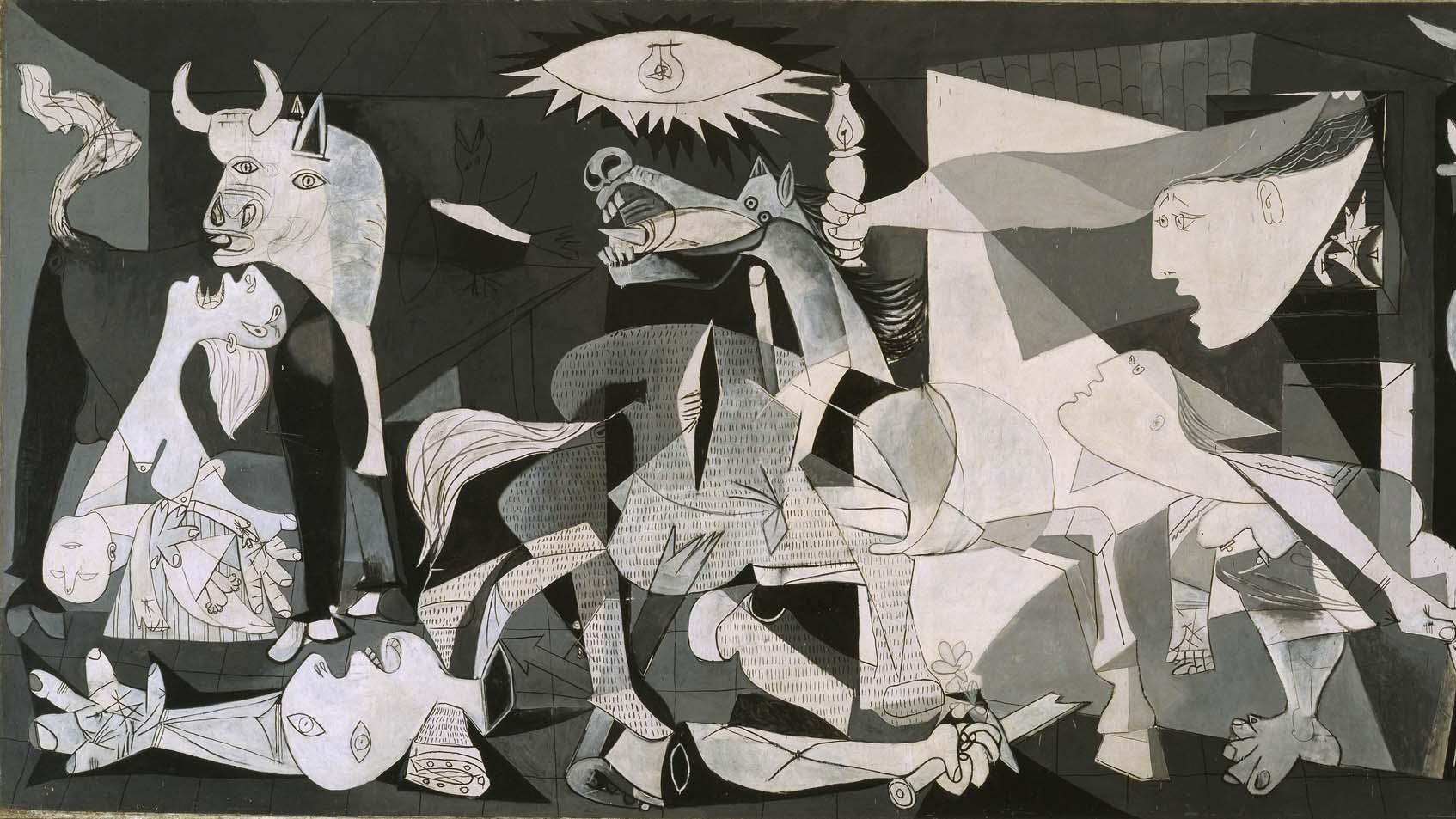 A famous black and white painting.