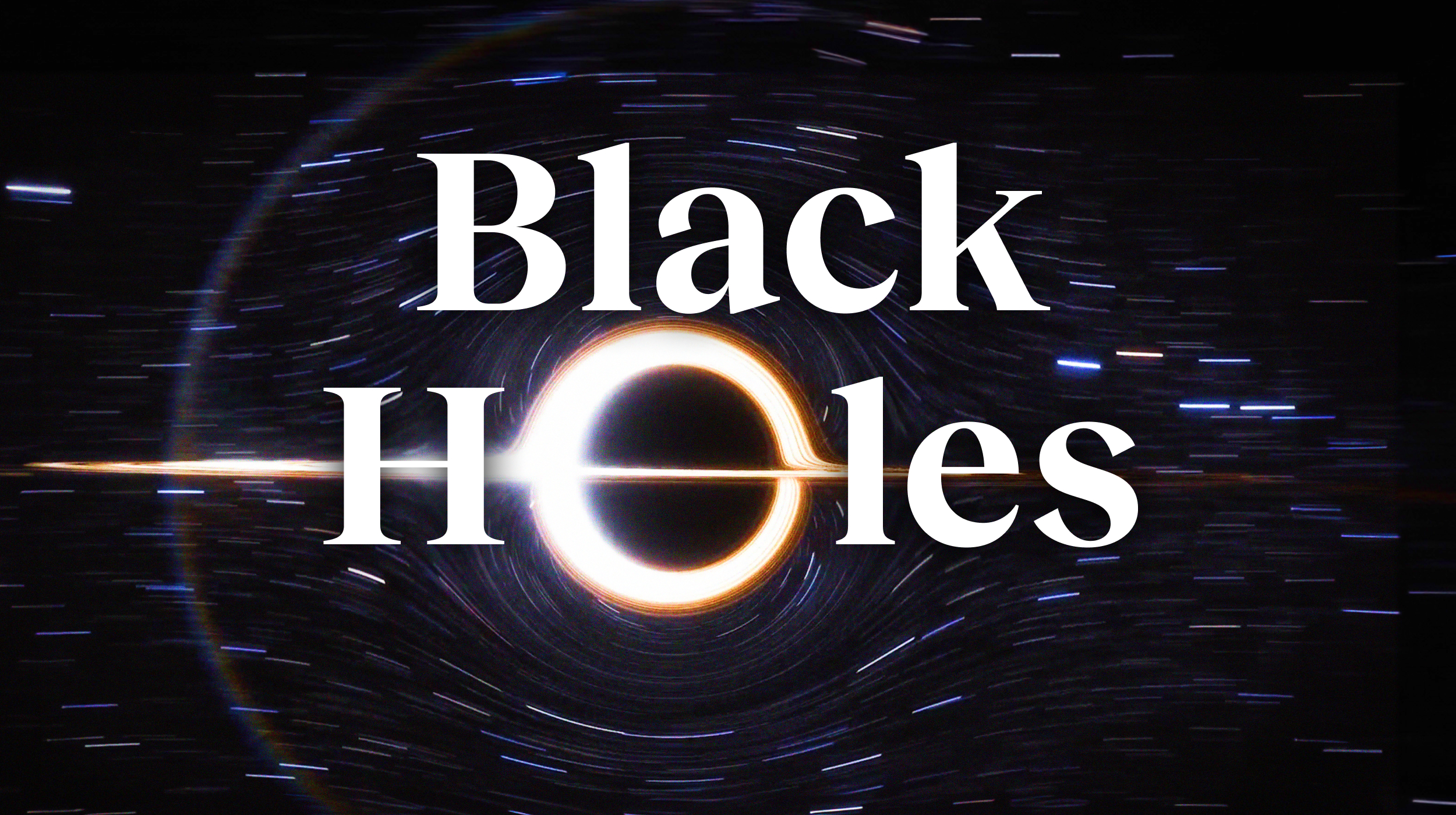 The black holes logo with a starry background.