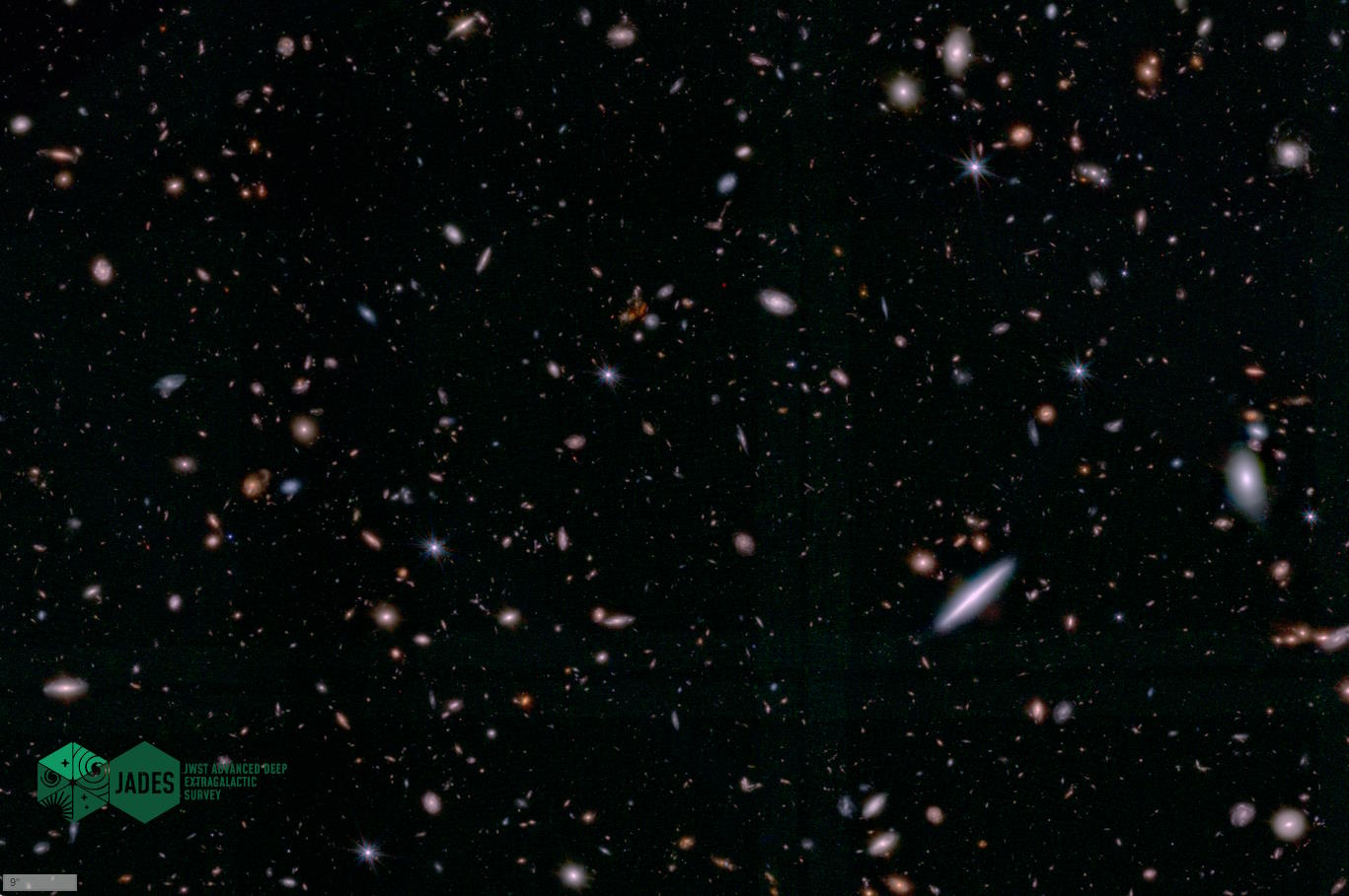 Nasa's deepest view of galaxies in the night sky using JWST.