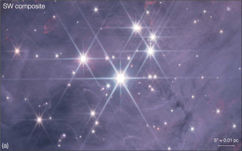 three wavelength views same region Orion nebula