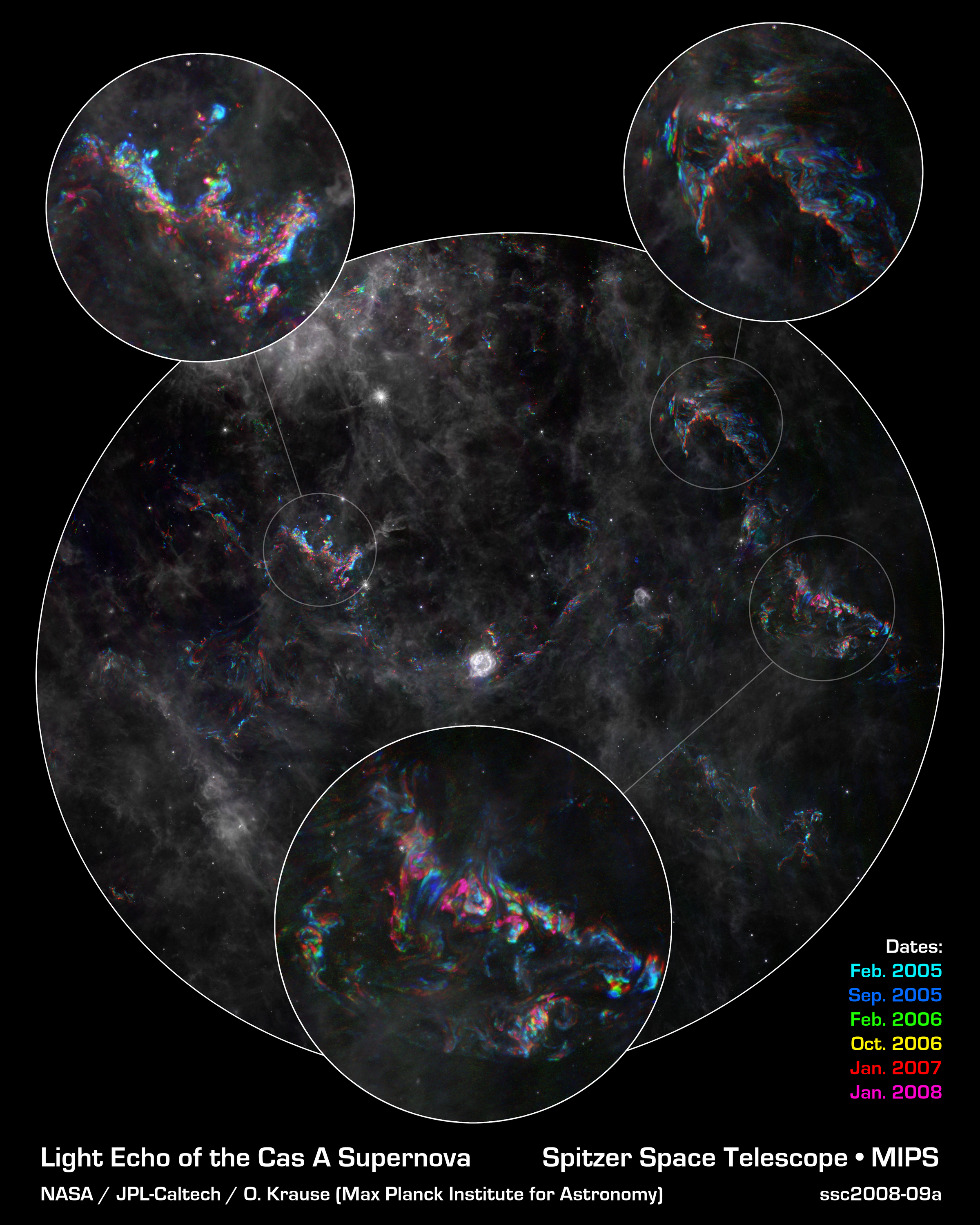 Nasa's nebula, JWST Cas A, has many different colors.