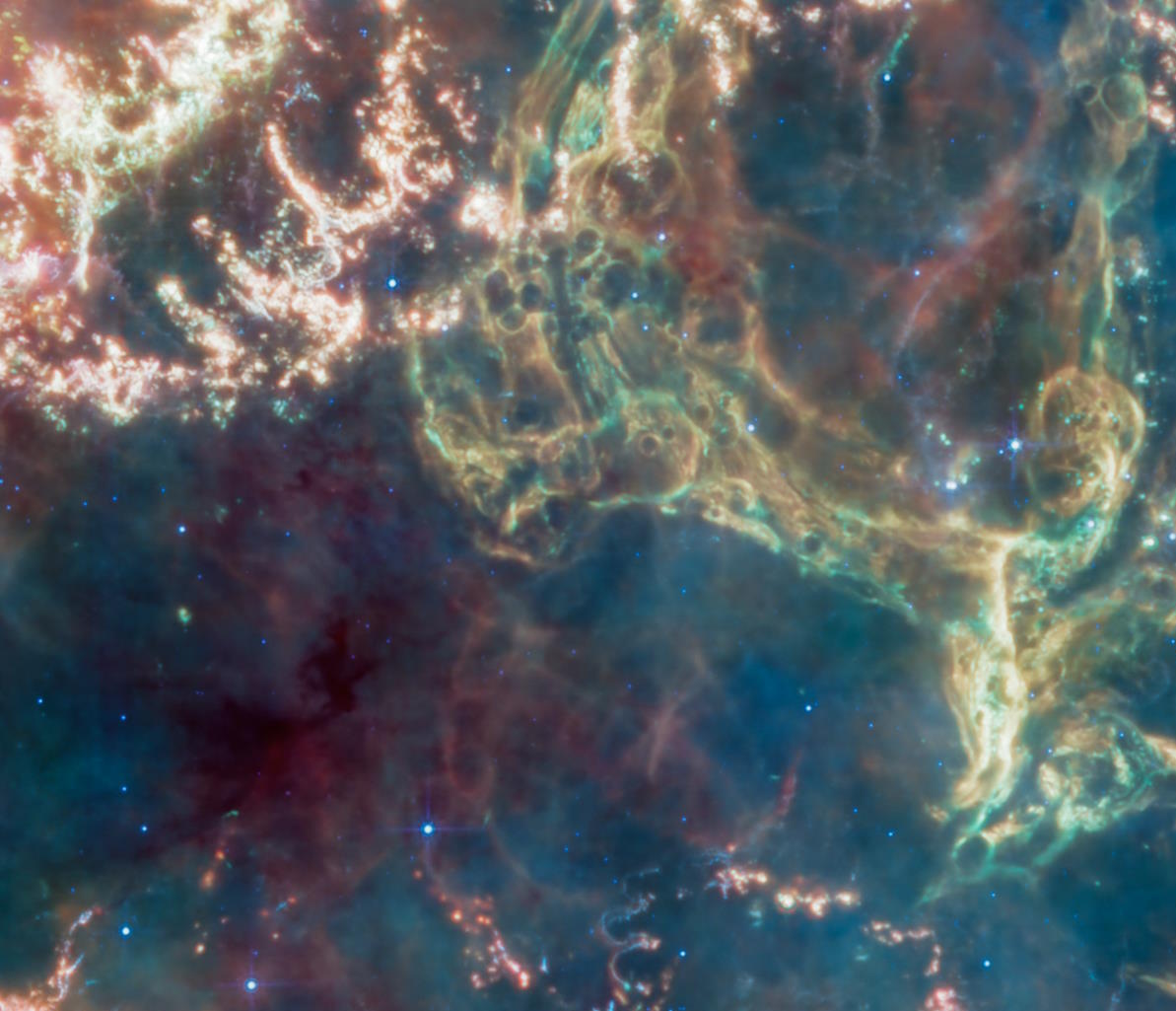 JWST MIRI Cas Cassiopeia A supernova remnant detail center