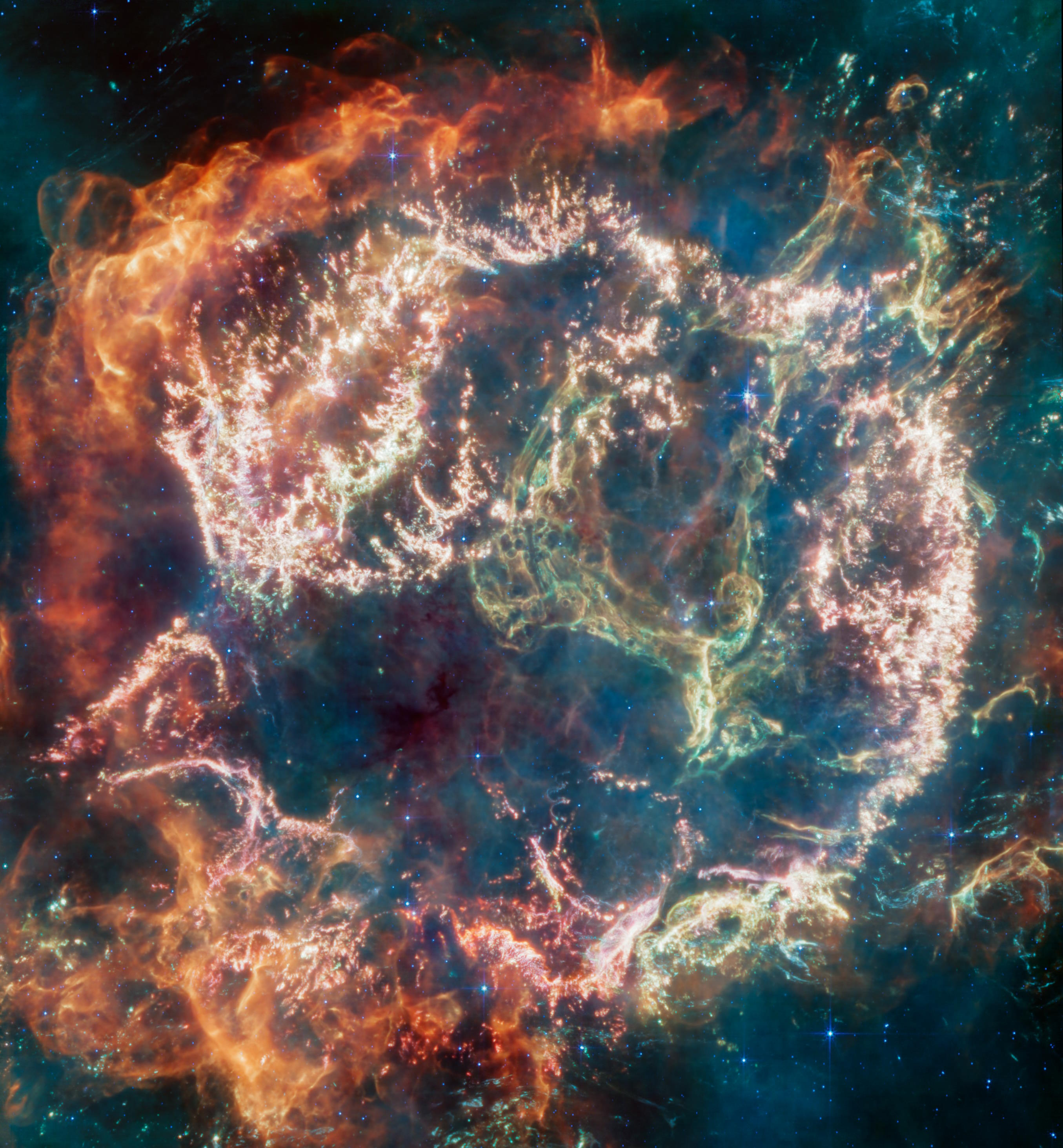 JWST MIRI Cas Cassiopeia A supernova remnant