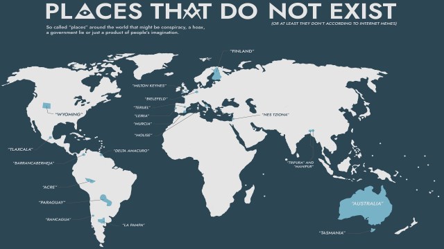 Places that do not exist infographic.