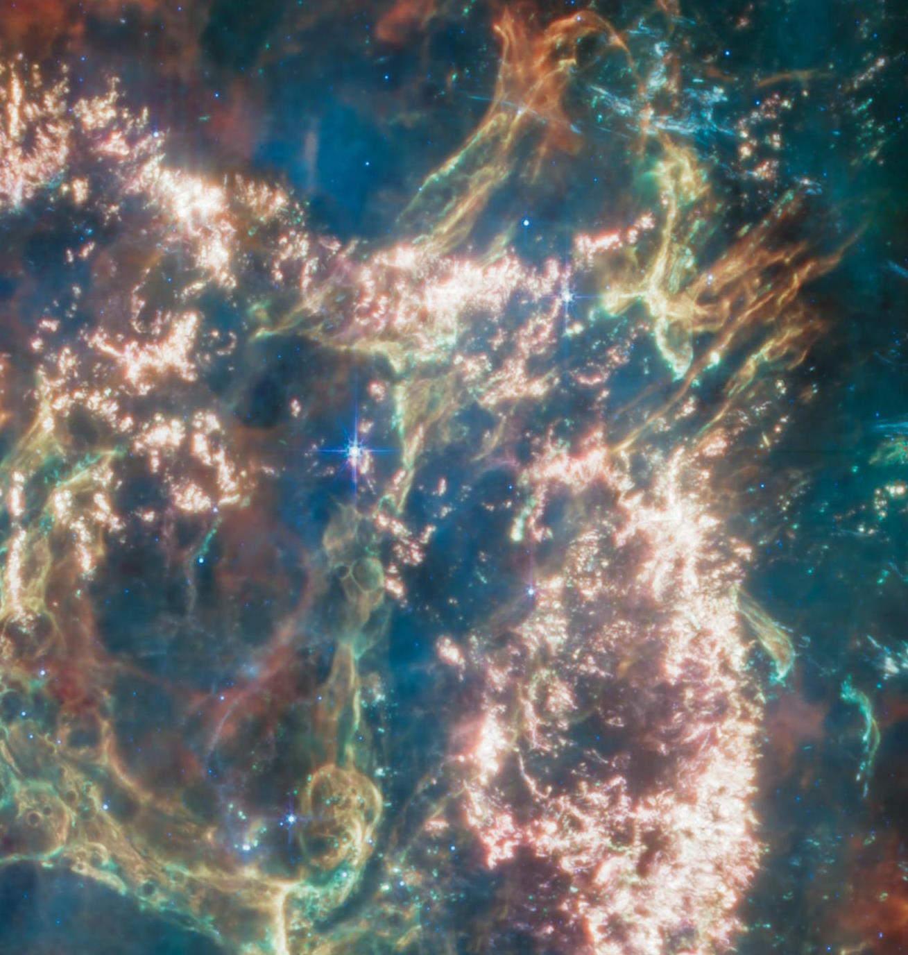 JWST MIRI Cas Cassiopeia A supernova remnant detail