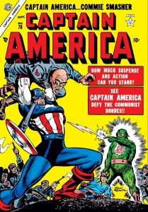Captain america comic book cover.