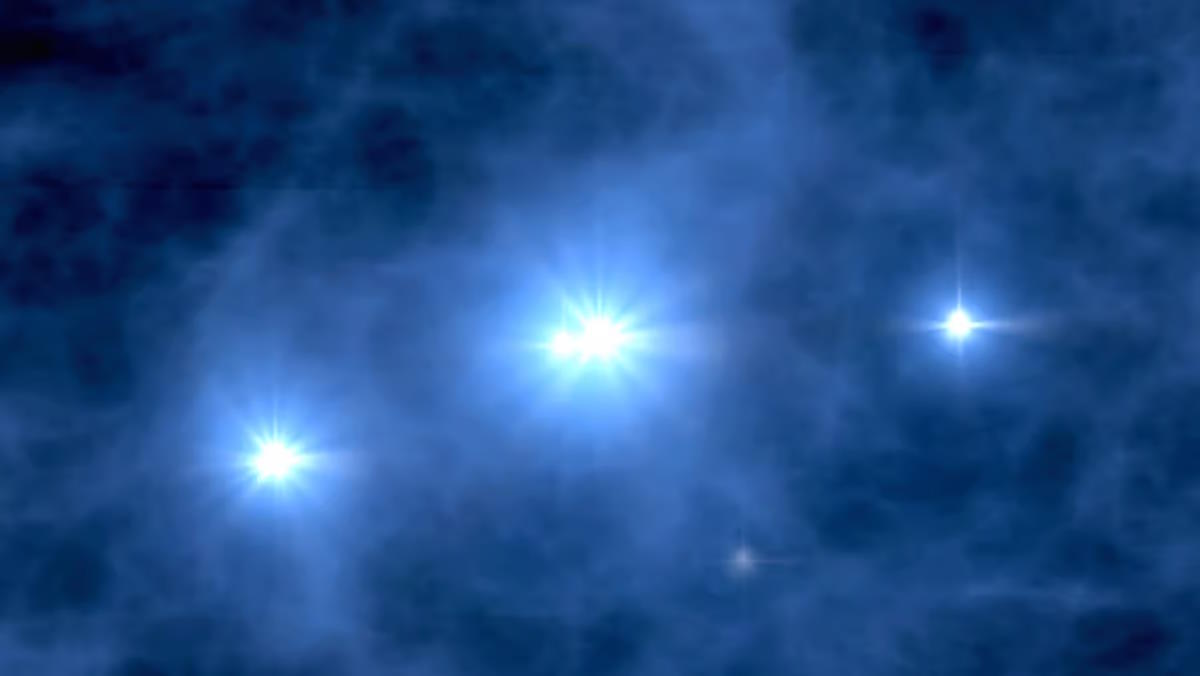 An artist's impression of a cluster of stars.