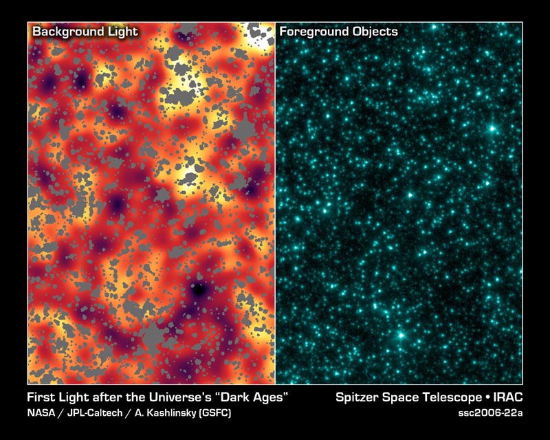 Two different images of stars in the sky.