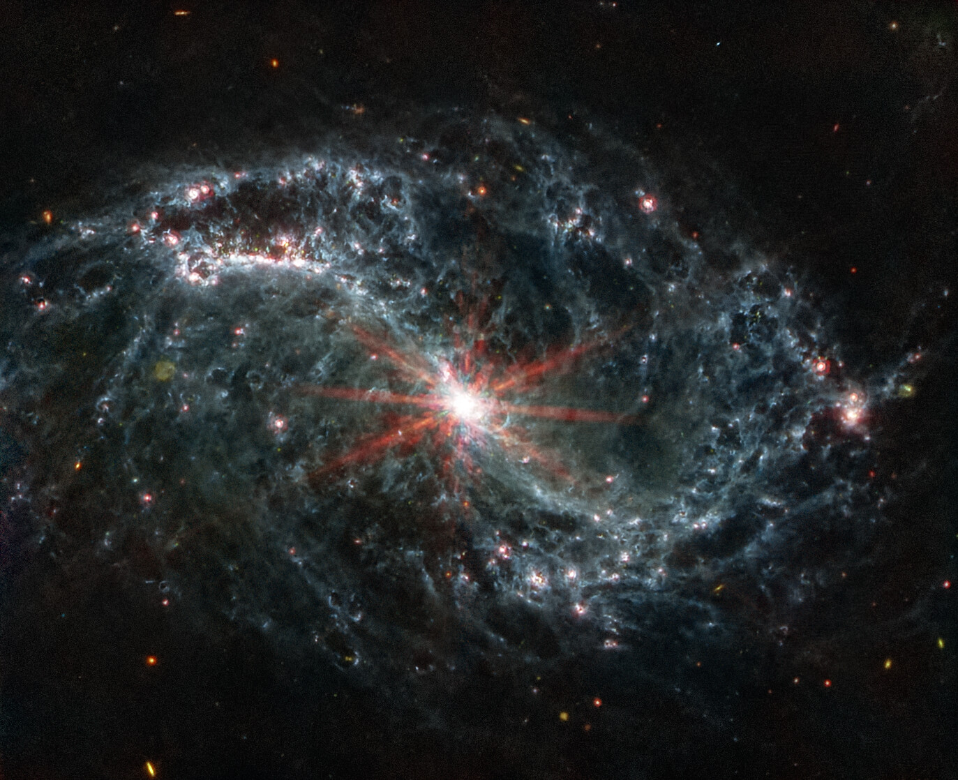An image of a spiral galaxy in space.