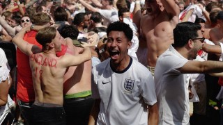 Neuroscience of rivalry: Fans of England experience intense celebration after their win over Switzerland.