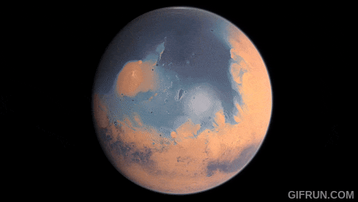 An image of Mars taken from space.