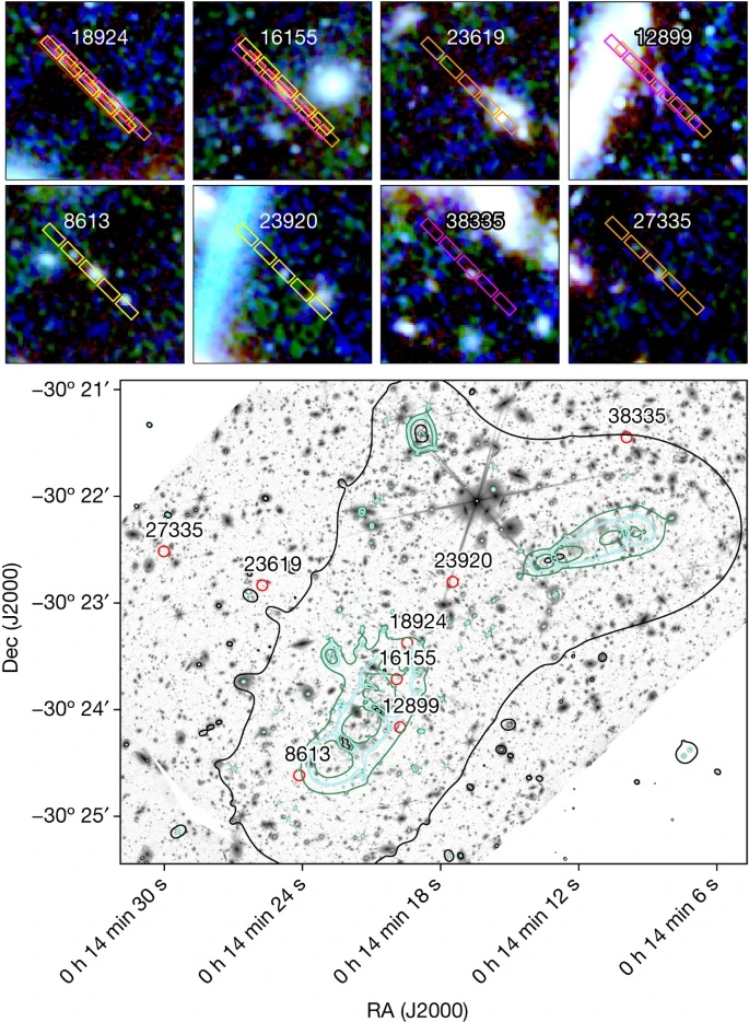 Nasa image makes universe visible, showing a cluster of galaxies.