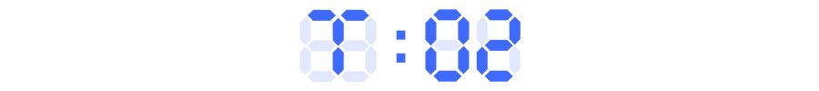 A digital clock display showing the time 8:08 with blue LED-style numbers.