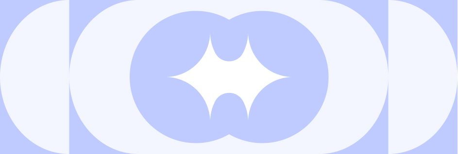 Abstract blue and white geometric pattern with symmetrical shapes and a star-like central element.