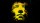A digital, pixelated yellow face on a black background, giving the impression it's dissolving or glitching.